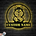 Nature Outdoors Metal Sign Timber Wolf Lover Name 1