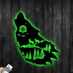 Nature Outdoors Metal Sign Wolf In Forest 1