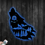 Nature Outdoors Metal Sign Wolf In Forest 1