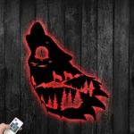 Nature Outdoors Metal Sign Wolf In Forest 1
