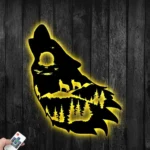 Nature Outdoors Metal Sign Wolf In Forest 1