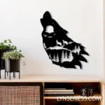 Nature Outdoors Metal Sign Wolf In Forest 1