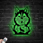 Nature Outdoors Metal Sign Wolf In Forest Moon 1