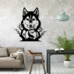 Nature Outdoors Metal Sign Wolf In Forest Moon 1