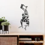 Nature Outdoors Metal Sign Woman Reading 1