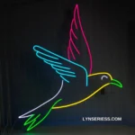 Nature Outdoors Neon Sign Colorful Bird Flying 1