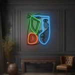 Nature Outdoors Neon Sign Face With Colorful Shape Abstract Art Picasso 1
