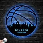 Nba Metal Sign Personalized Atlanta Skyline Basketball Player Name 1