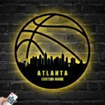 Nba Metal Sign Personalized Atlanta Skyline Basketball Player Name 1