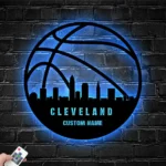 Nba Metal Sign Personalized Cleveland Skyline Basketball Player Name 1