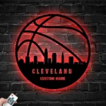 Nba Metal Sign Personalized Cleveland Skyline Basketball Player Name 1