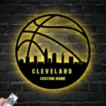 Nba Metal Sign Personalized Cleveland Skyline Basketball Player Name 1