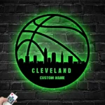 Nba Metal Sign Personalized Cleveland Skyline Basketball Player Name 1