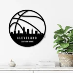 Nba Metal Sign Personalized Cleveland Skyline Basketball Player Name 1