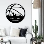 Nba Metal Sign Personalized Cleveland Skyline Basketball Player Name 1