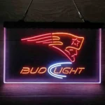 New England Patriots Neon Sign Detailed Bud Light 3 Color 1
