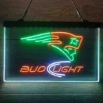 New England Patriots Neon Sign Detailed Bud Light 3 Color 1