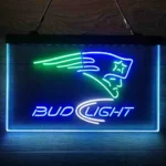 New England Patriots Neon Sign Detailed Bud Light 3 Color 1