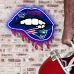 New England Patriots Neon Sign Dripping Lips 1