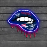 New England Patriots Neon Sign Dripping Lips 1