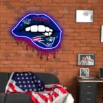 New England Patriots Neon Sign Dripping Lips 1