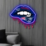 New England Patriots Neon Sign Dripping Lips 1