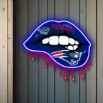 New England Patriots Neon Sign Dripping Lips 1