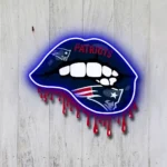 New England Patriots Neon Sign Dripping Lips 1