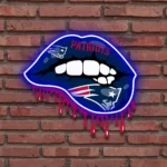 New England Patriots Neon Sign Dripping Lips 1