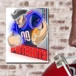 New England Patriots Neon Sign Mascot Acrylic 1