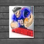 New England Patriots Neon Sign Mascot Acrylic 1
