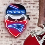 New England Patriots Neon Sign Skull 1