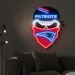 New England Patriots Neon Sign Skull 1