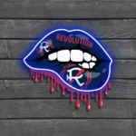 New England Revolution Neon Sign Dripping Lips 1