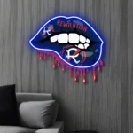 New England Revolution Neon Sign Dripping Lips 1