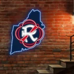 New England Revolution Neon Sign New England State Map 1