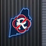 New England Revolution Neon Sign New England State Map 1