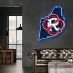 New England Revolution Neon Sign New England State Map 1
