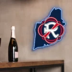 New England Revolution Neon Sign New England State Map 1