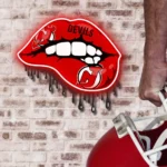 New Jersey Devils Neon Sign Dripping Lips 1