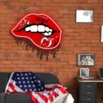 New Jersey Devils Neon Sign Dripping Lips 1