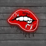 New Jersey Devils Neon Sign Dripping Lips 1