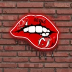 New Jersey Devils Neon Sign Dripping Lips 1