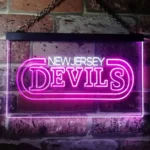 New Jersey Devils Neon Sign Ice Puck Sport 1