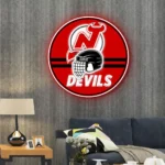 New Jersey Devils Neon Sign Nhl Helmet Acrylic 1
