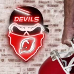 New Jersey Devils Neon Sign Skull 1