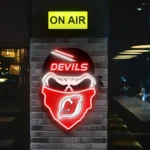New Jersey Devils Neon Sign Skull 1