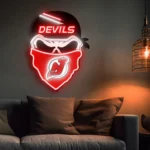 New Jersey Devils Neon Sign Skull 1