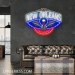 New Orleans Pelicans Neon Sign Pelican Ball Logo 1