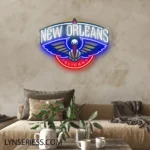 New Orleans Pelicans Neon Sign Pelican Ball Logo 1